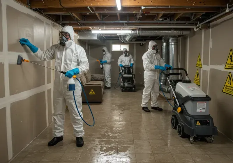 Basement Moisture Removal and Structural Drying process in Jackson, MI